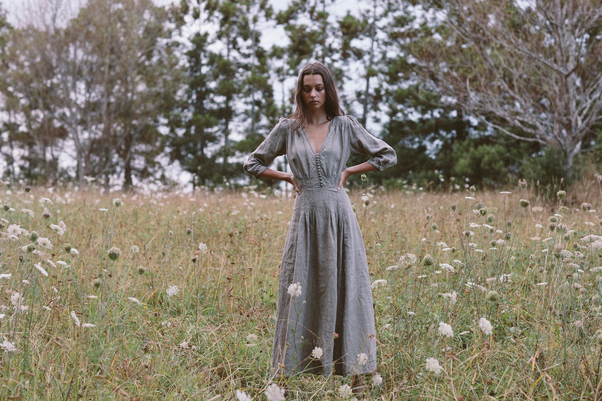 the olympia dress in desert sage