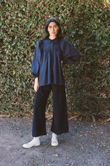 the organic avila blouse in midnight blue