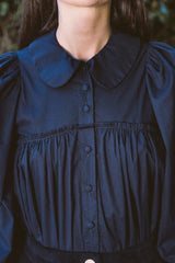 the organic avila blouse in midnight blue