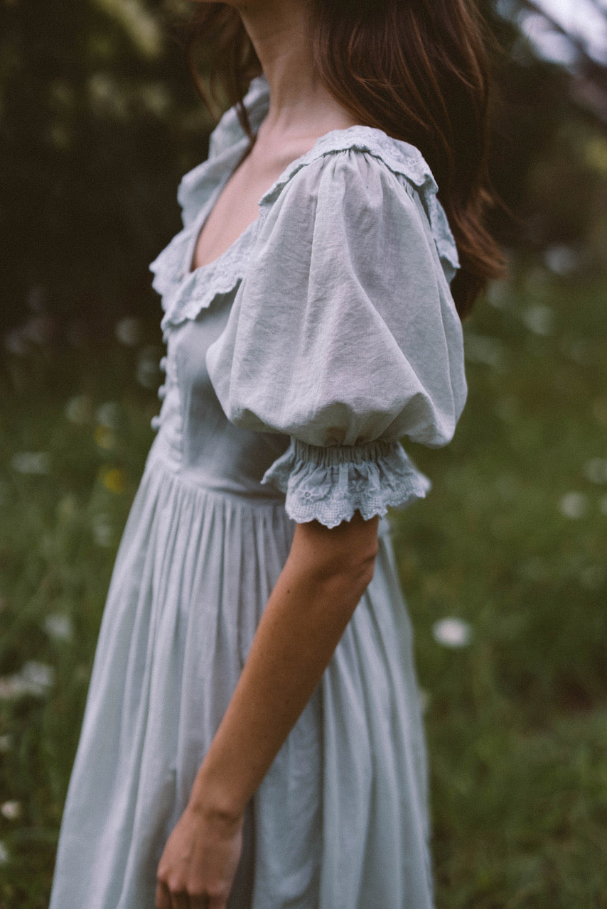 THE AUDREY DRESS WITH SHORT SLEEVES IN SEAFOAM - PRE ORDER – Kara Thoms ...